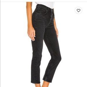 Agolde Riley High Rise Straight Crop PANORAMIC BLACK - 26